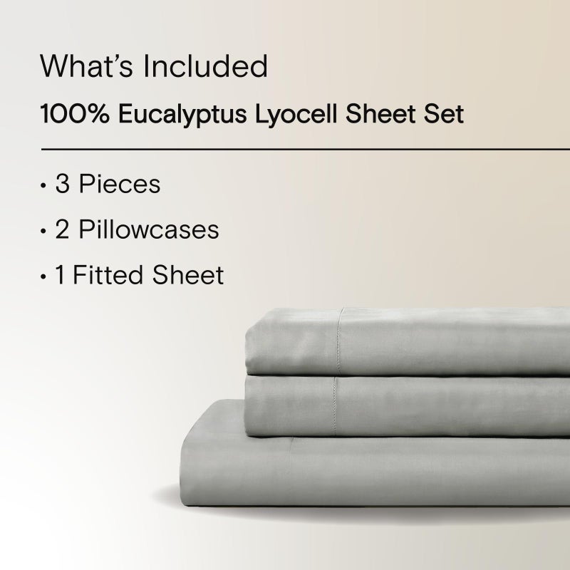 Sijo AiryWeight Tencel Sheet Set, 100% Lyocell Derived from Eucalyptus, Buttery Soft, Architectural Digest Best Cooling Sheets Winner - 3pc - 2 Pillowcases 1 Fitted (Dove, Queen) - Image 2